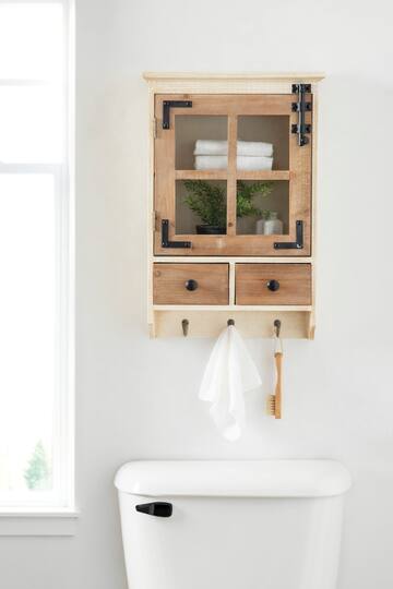 Kate and Laurel Hutchins Decorative 2 Drawer Wood Wall Cabinet
